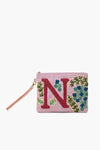 S Personalized Initial Embellished Wristlet Pouch