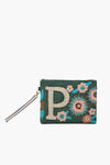 S Personalized Initial Embellished Wristlet Pouch