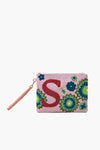 J Personalized Initial Embellished Wristlet Pouch