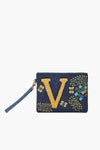 S Personalized Initial Embellished Wristlet Pouch