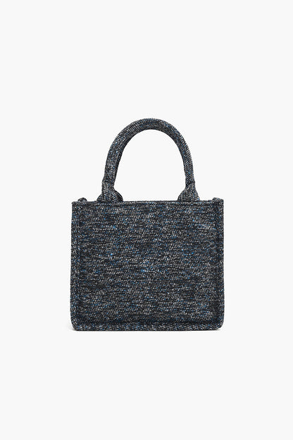 Petite Tote with Embellished Crossbody Strap-Granite Tweed