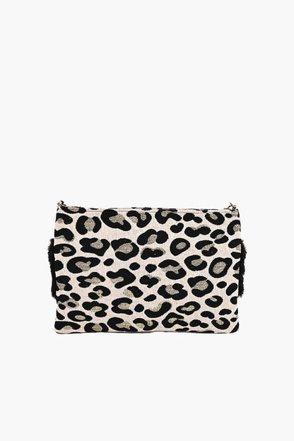 Faux Fur Clutch Chilly Cheeta