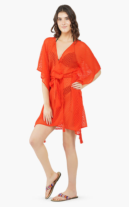 Red Carpet Ready Open Front Kimono