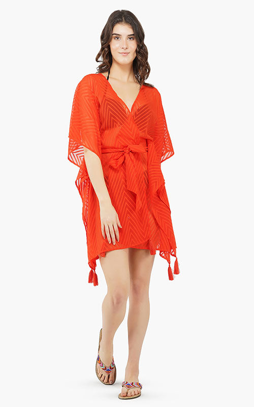 Red Carpet Ready Open Front Kimono
