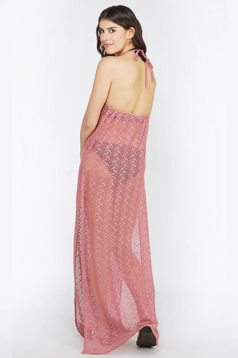 Set of 6 Dusky Rose Crochet Maxi Dress Cover Up (S,M,L)