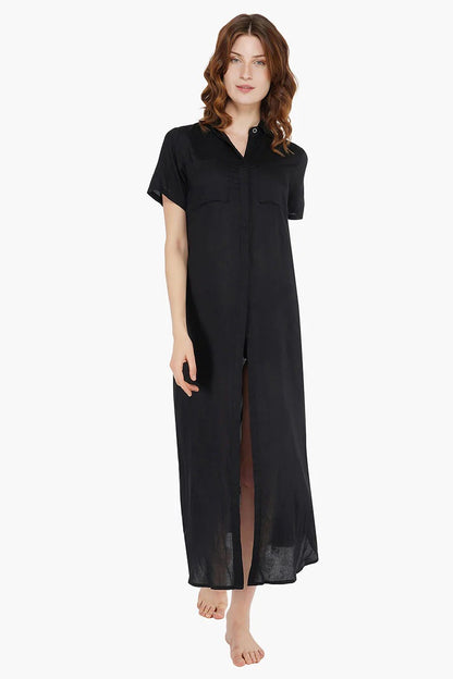 Everyday Elegant Black T-Shirt Maxi Dress