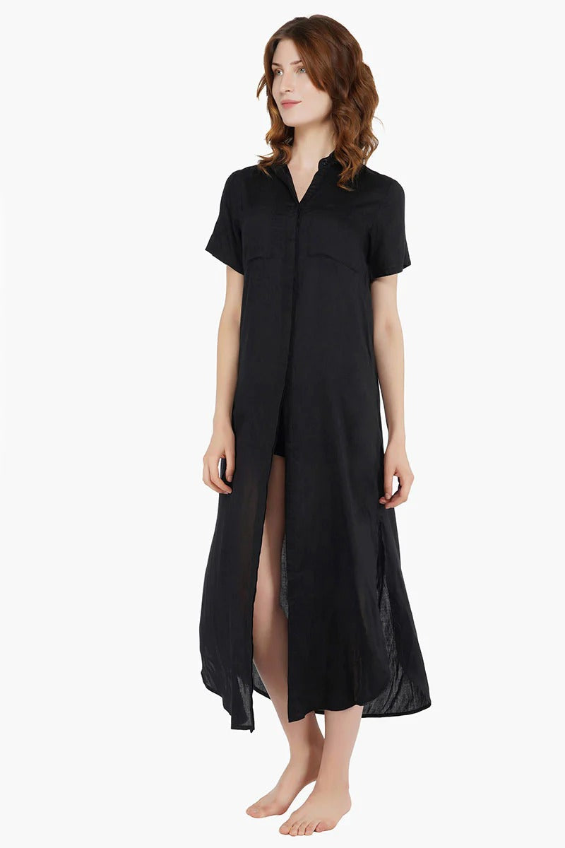 Everyday Elegant Black T-Shirt Maxi Dress