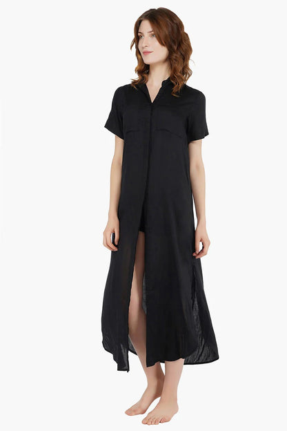 Everyday Elegant Black T-Shirt Maxi Dress