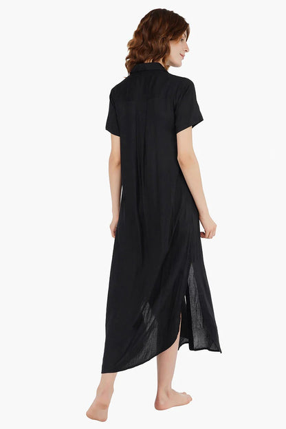 Everyday Elegant Black T-Shirt Maxi Dress