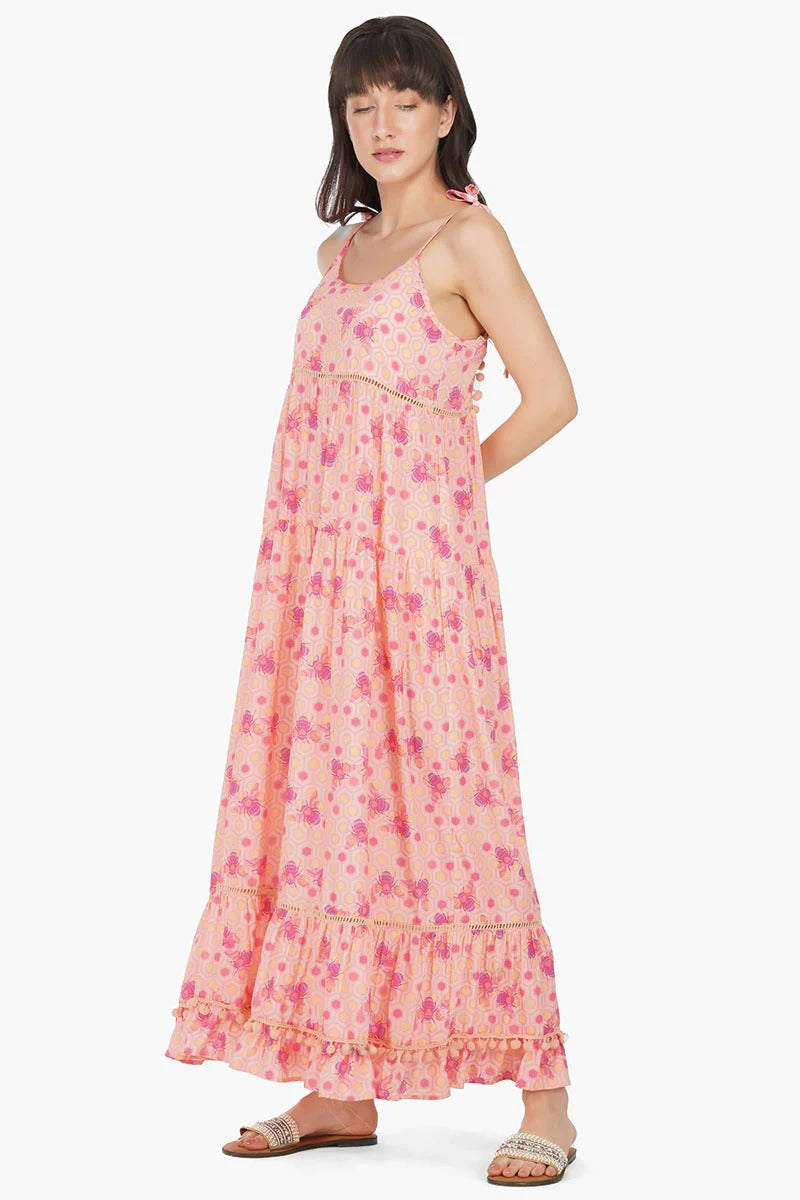 Set of 6 Sweet as Honey pom pom Maxi Dress (S,M,L)