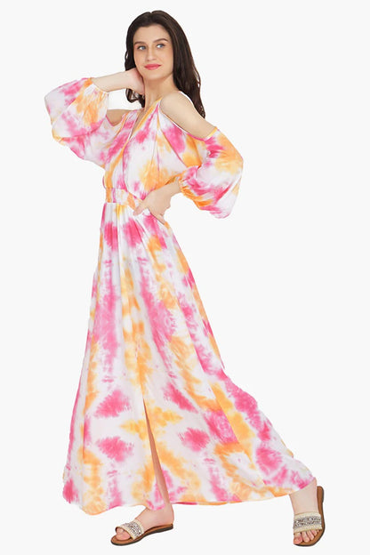 Set of 6 Sunrise Tie Dye Maxi Dress (S,M,L)