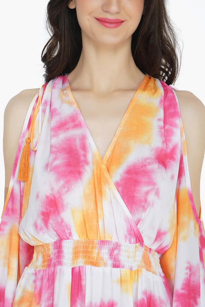 Set of 6 Sunrise Tie Dye Maxi Dress (S,M,L)