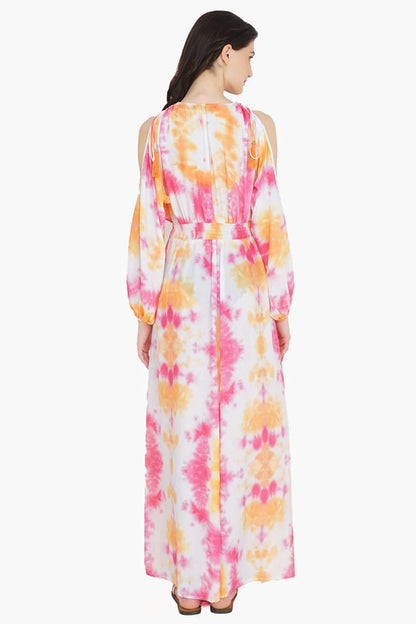 Set of 6 Sunrise Tie Dye Maxi Dress (S,M,L)