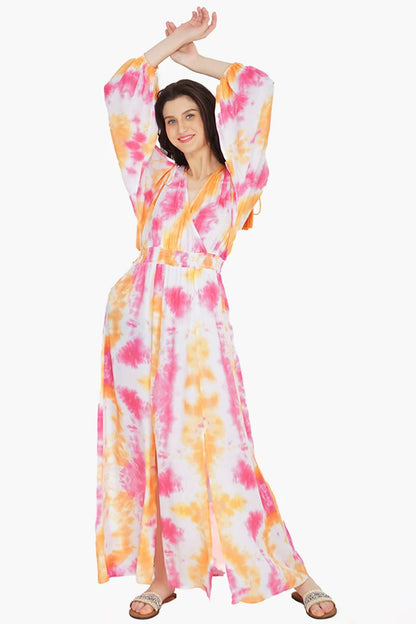 Set of 6 Sunrise Tie Dye Maxi Dress (S,M,L)