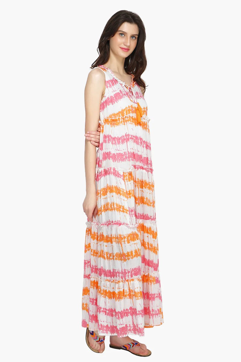 Set of 6 Reva Tie Dye Maxi Dress (S,M,L)