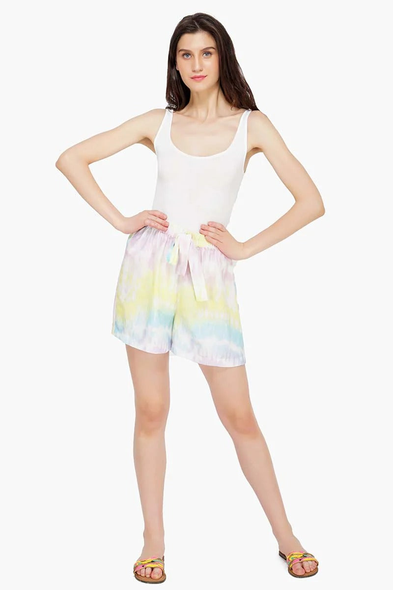 Set of 6 Rainbow Tie Dye Flowy Shorts (S,M,L)