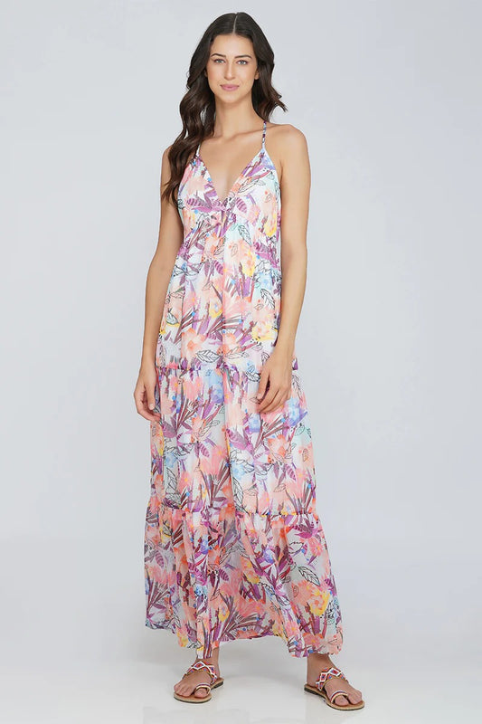 Set of 6 Passion Flower Maxi Dress (S,M,L)