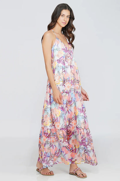 Set of 6 Passion Flower Maxi Dress (S,M,L)