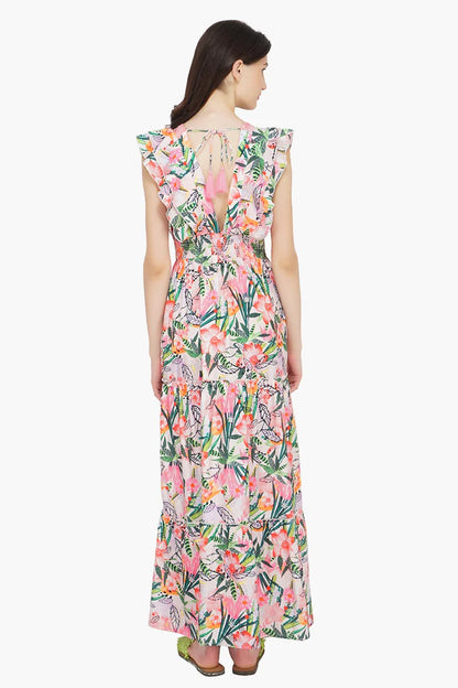 Set of 6 Paradise Pink Floral Maxi Dress (S,M,L)