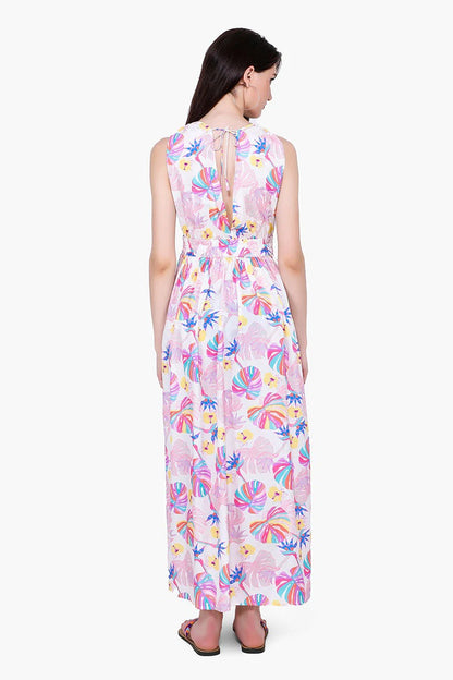 Set of 6 Palm Florals Maxi Dress (S,M,L)