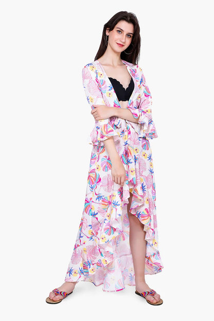 Set of 6 Palm Florals Maxi Cover Up (S,M,L)