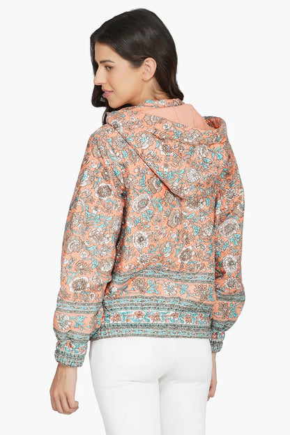 Georgia Peach Floral Bomber Jacket