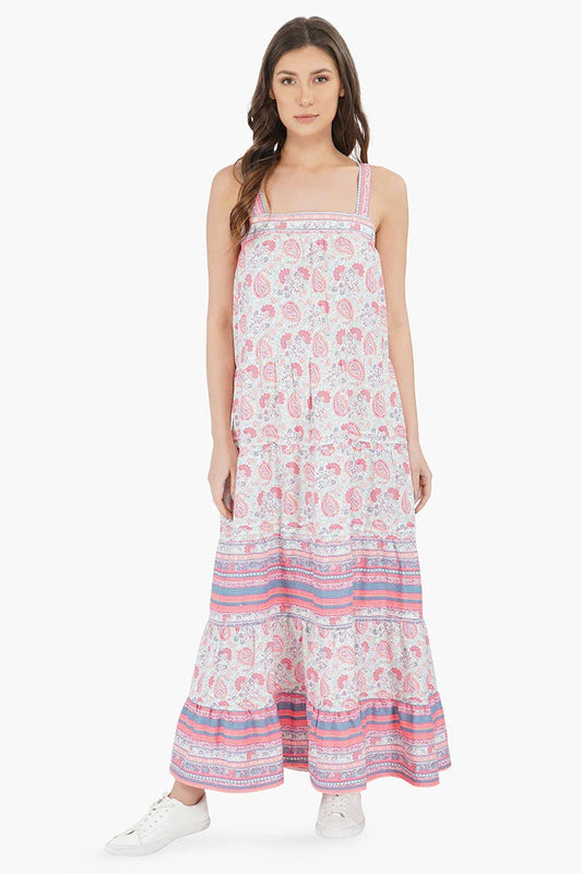 Set of 6 Sugar Coral Floral Maxi Dress (S,M,L)