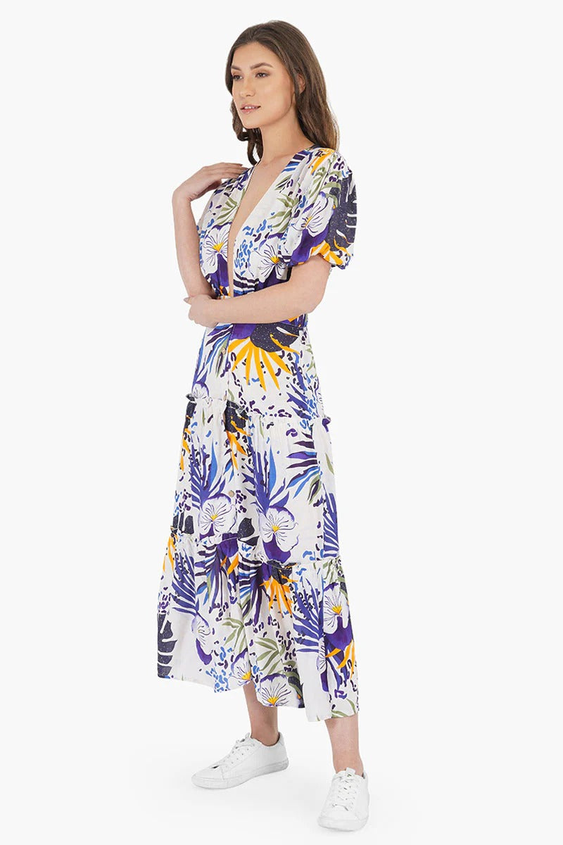 Set of 6 Tropical Twilight Midi Dress (S,M,L)