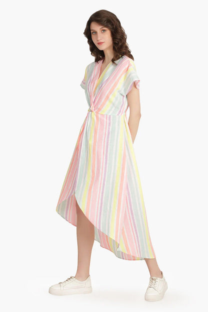 Set of 6 Pastels Yarn Dyed Stripe Dress (S,M,L)