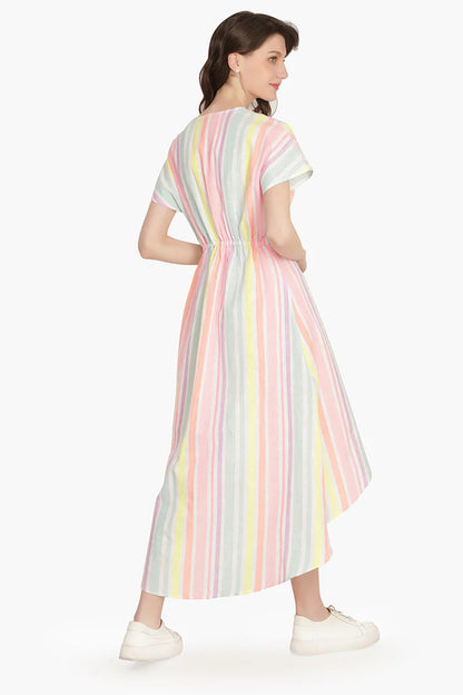 Set of 6 Pastels Yarn Dyed Stripe Dress (S,M,L)