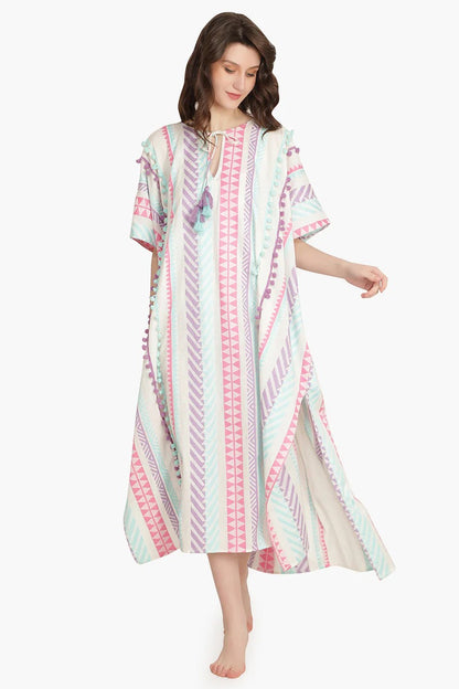 Set of 6 Aztec Yarn Dyed Cotton Kaftan (S,M,L)