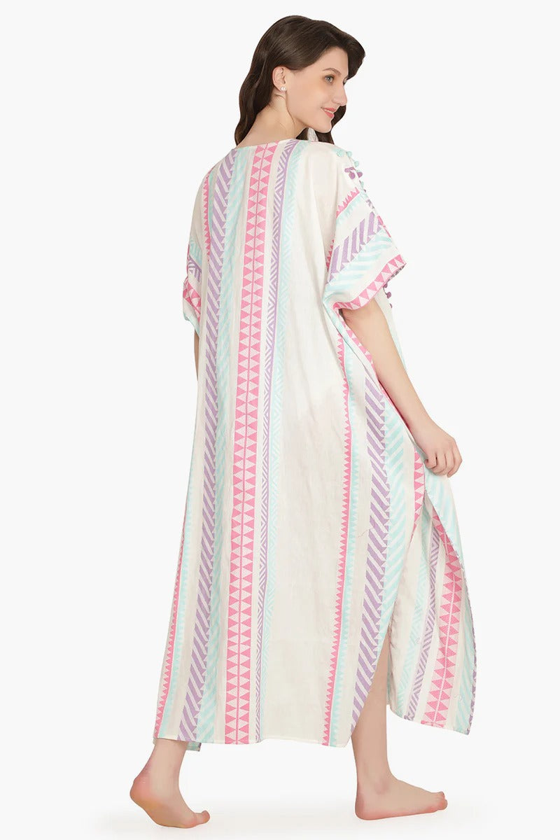 Set of 6 Aztec Yarn Dyed Cotton Kaftan (S,M,L)