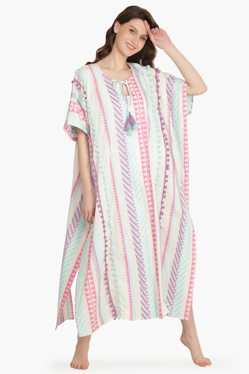 Set of 6 Aztec Yarn Dyed Cotton Kaftan (S,M,L)