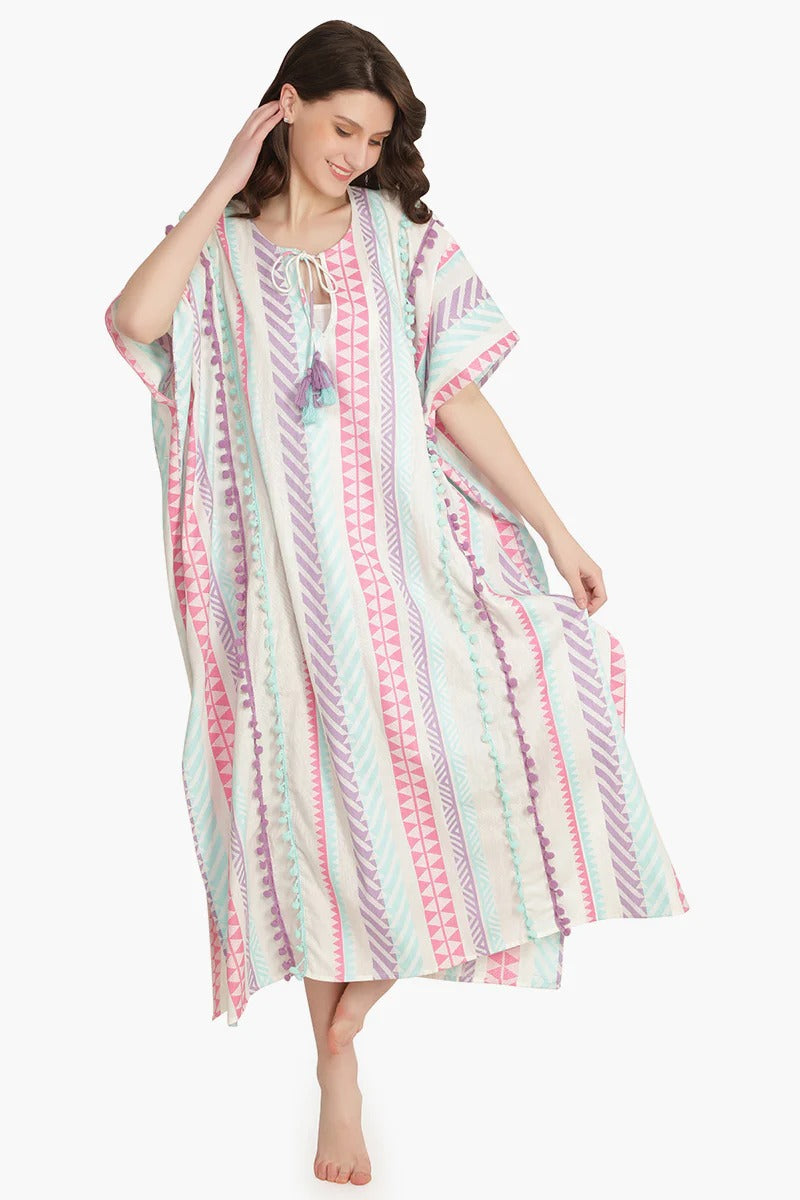 Set of 6 Aztec Yarn Dyed Cotton Kaftan (S,M,L)