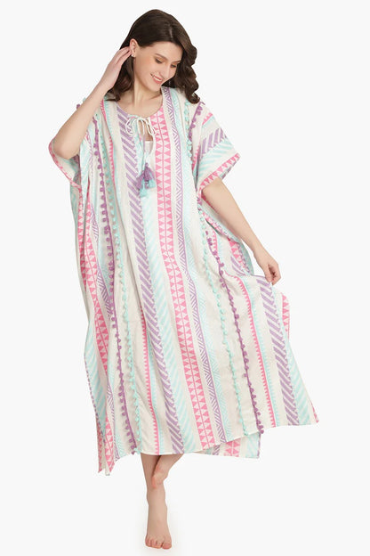 Set of 6 Aztec Yarn Dyed Cotton Kaftan (S,M,L)