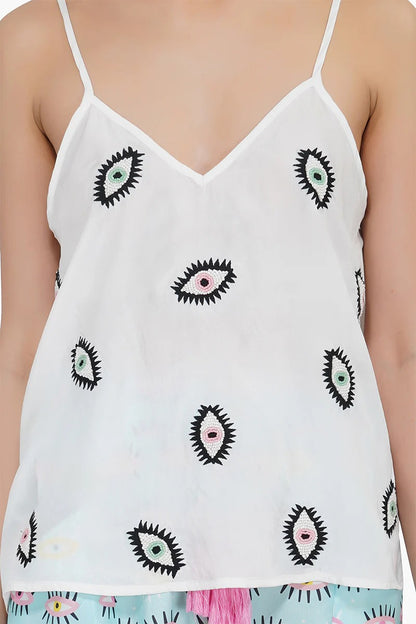 Eye-o-eye Embroidered Top