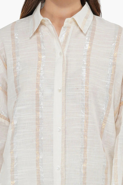 Set of 6 Gold Lurex Stripe Shirt (S,M,L)