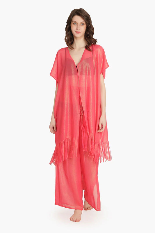 Set of 6 Pink Shimmer Sheer Cover Up (S,M,L)