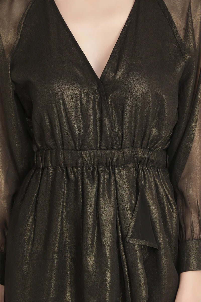 Set of 6 Black Shimmer Romper (S,M,L)