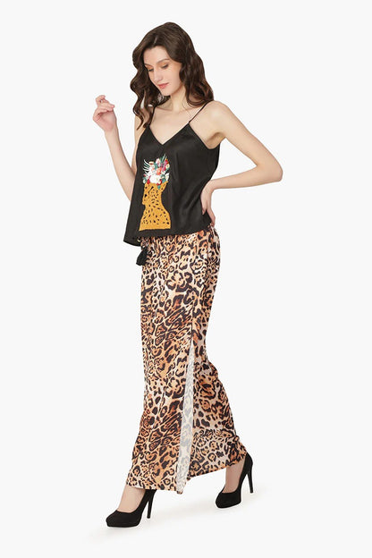 Set of 6 Brown Leopard Embellished Top (S,M,L)