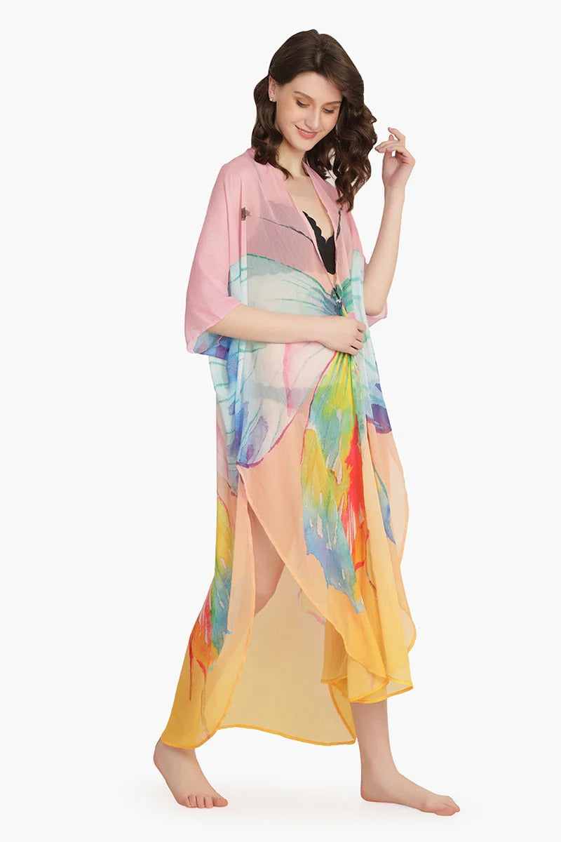 Set of 6 Rainbow Butterfly Chiffon Cover Up (S,M,L)