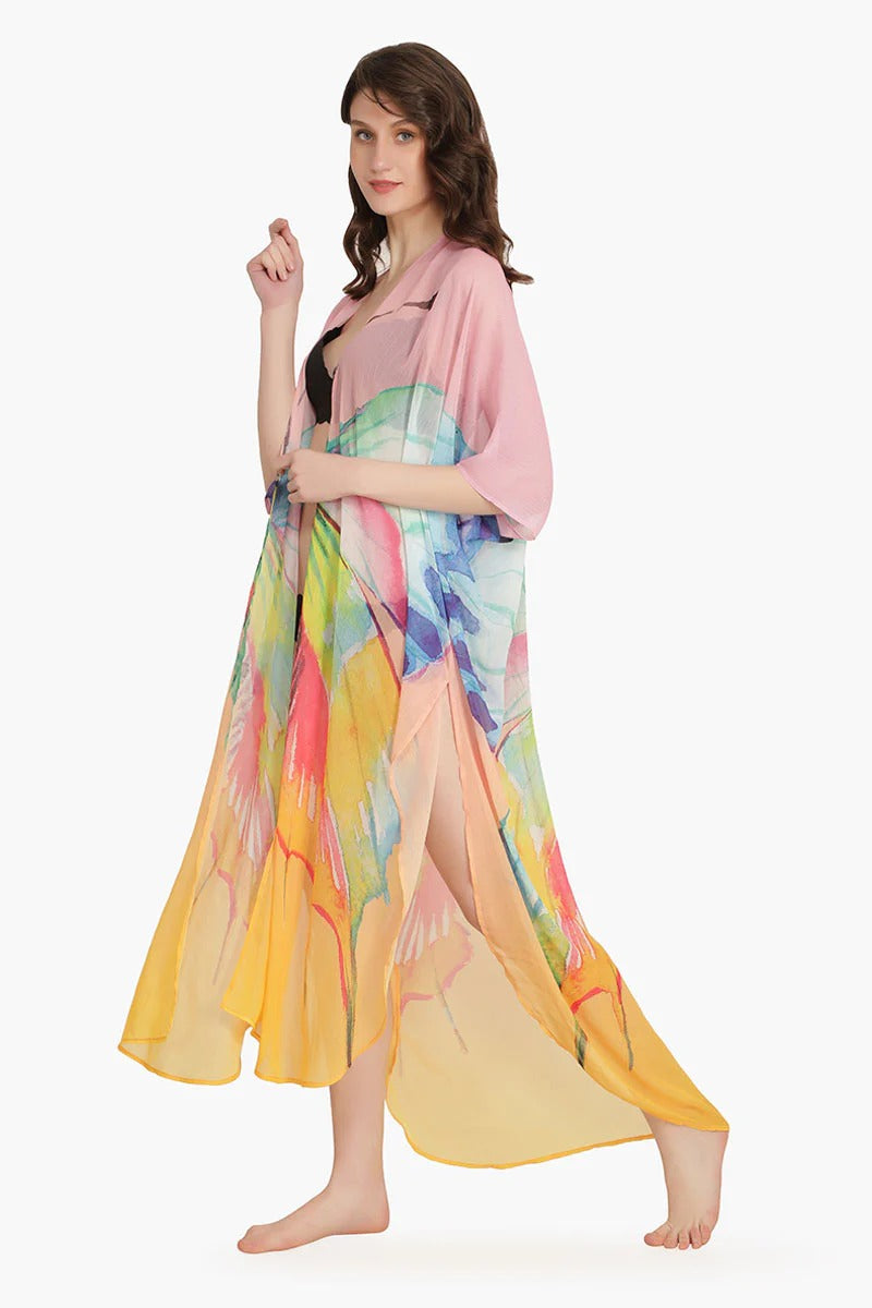 Set of 6 Rainbow Butterfly Chiffon Cover Up (S,M,L)