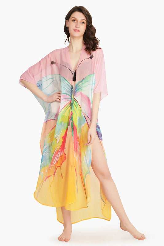 Set of 6 Rainbow Butterfly Chiffon Cover Up (S,M,L)