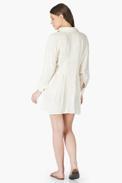 Set of 6 Birch Lurex Stripe Shirt Dress (S,M,L)