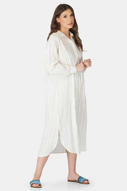 Set of 6 Star White Lurex Dobby Shirt Dress (S,M,L)