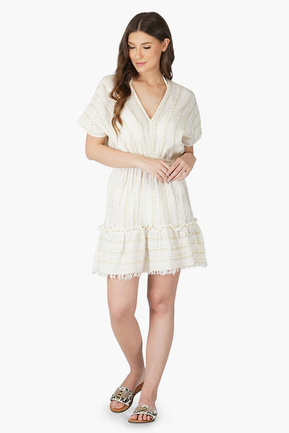 Set of 6 Golden Stripe Short Dress  (S,M,L)