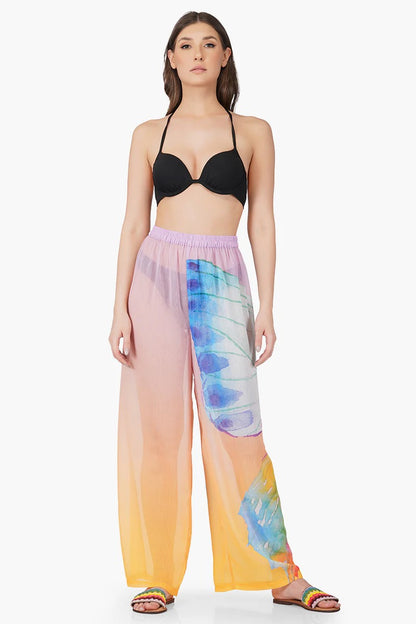 Set of 6 Rainbow Butterfly Chiffon Beach Pant (S,M,L)