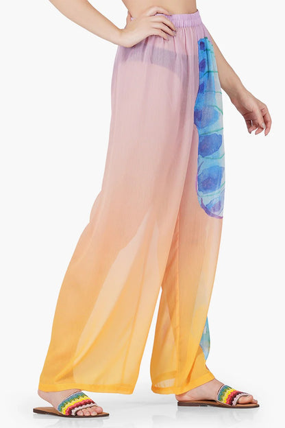 Set of 6 Rainbow Butterfly Chiffon Beach Pant (S,M,L)