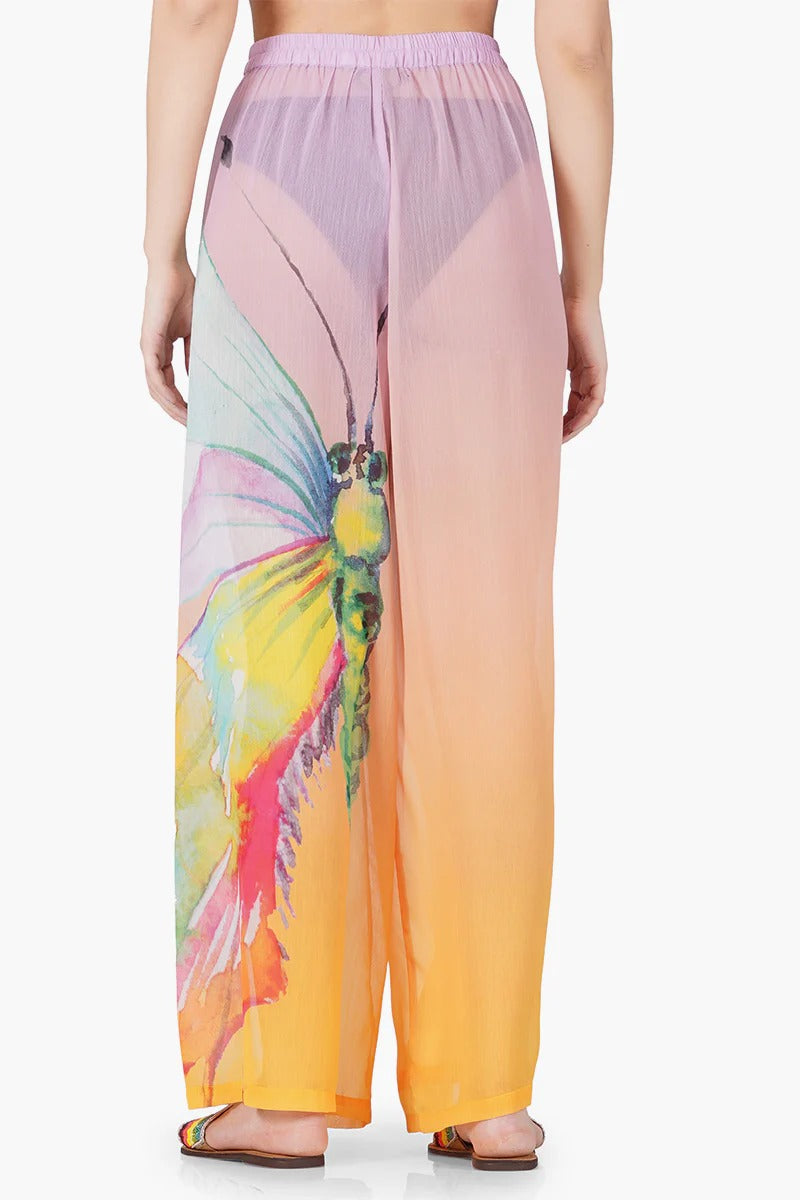 Set of 6 Rainbow Butterfly Chiffon Beach Pant (S,M,L)