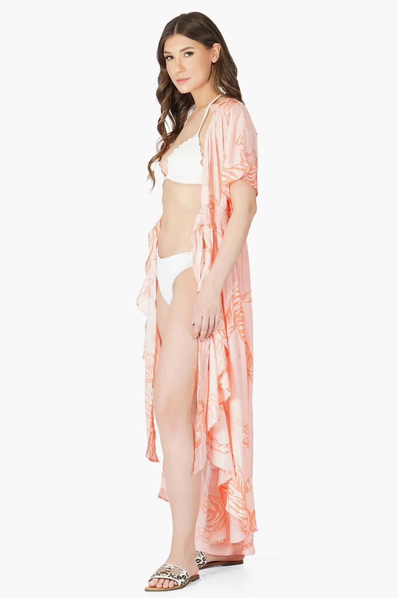 Set of 6 Apricot Wash Tiger Cover UP (S,M,L)